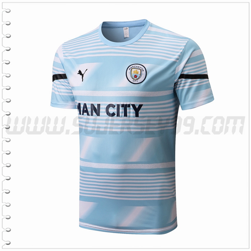 Camiseta Entrenamiento Manchester City Azul/Blanco 2022 2023