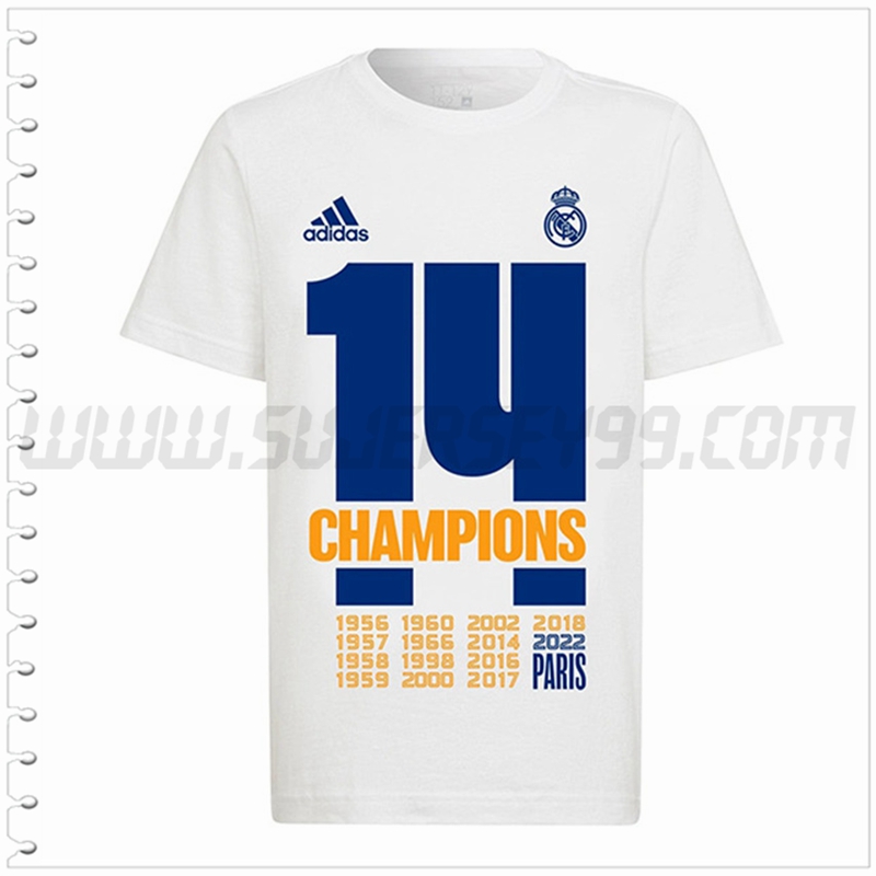 Camiseta Entrenamiento Real Madrid UCL Champions 14 Blanco