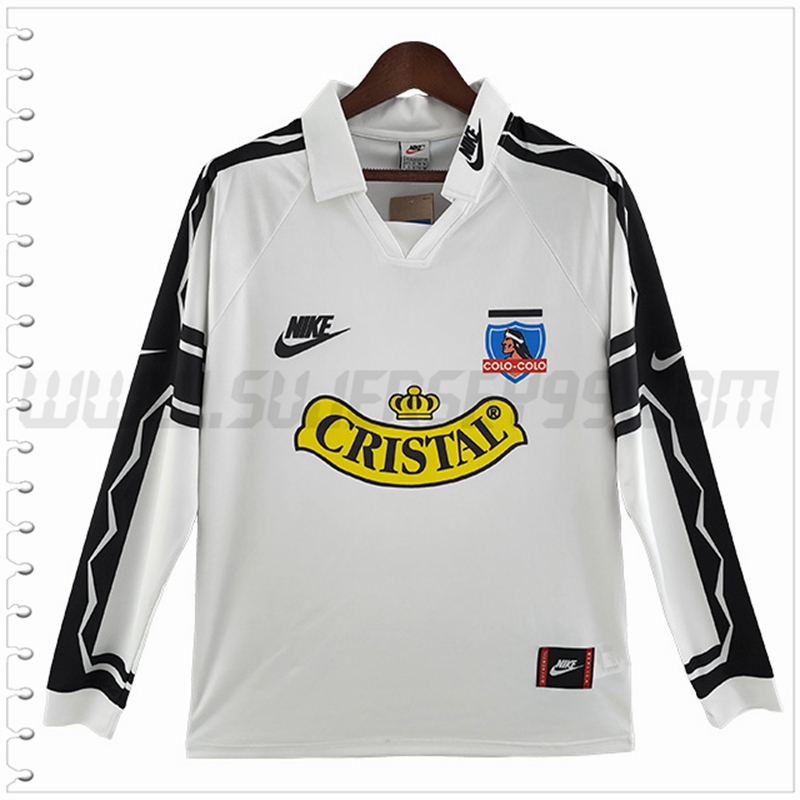 Primera Camiseta Futbol Colo Colo Manga Larga Retro 1995