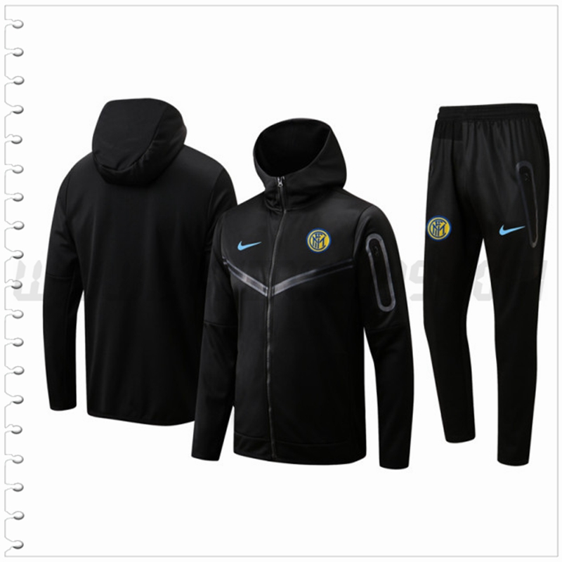 Chaqueta con Capucha Chandal del Inter Milan Negro 2022 2023