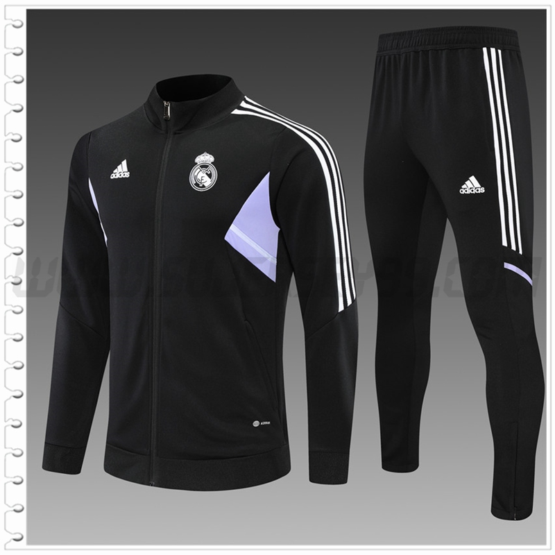 Chaqueta Chandal del Real Madrid Ninos Negro 2022 2023