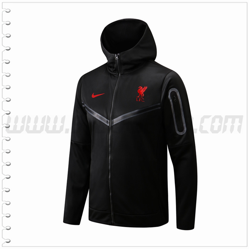 Chaqueta con Capucha FC Liverpool Negro 2022 2023