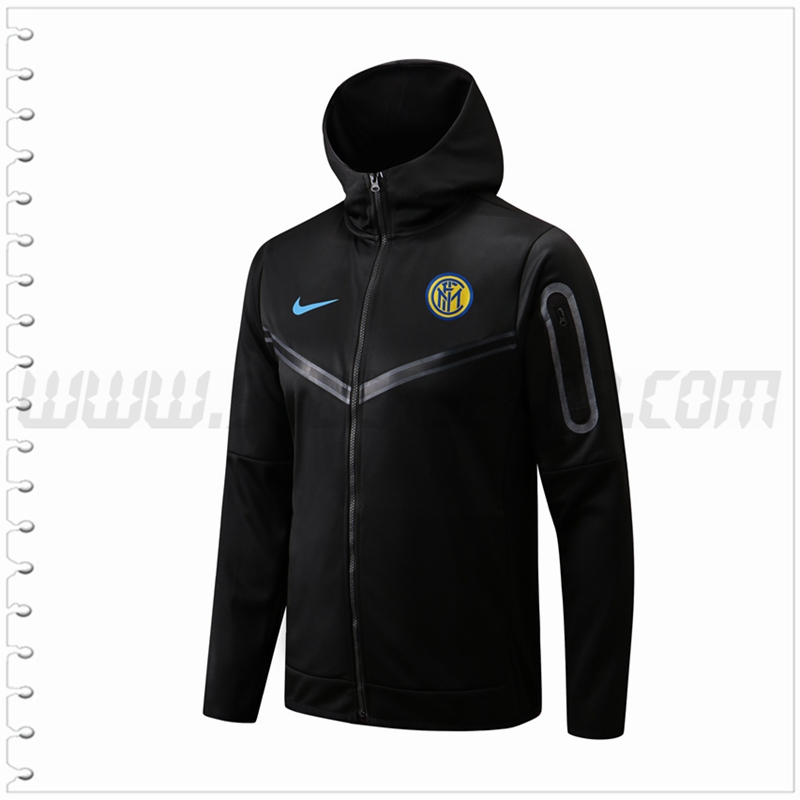 Chaqueta con Capucha Inter Milan Negro 2022 2023