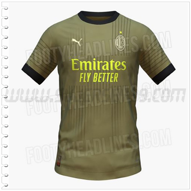 Segunda Camiseta Futbol AC Milan 2022 2023