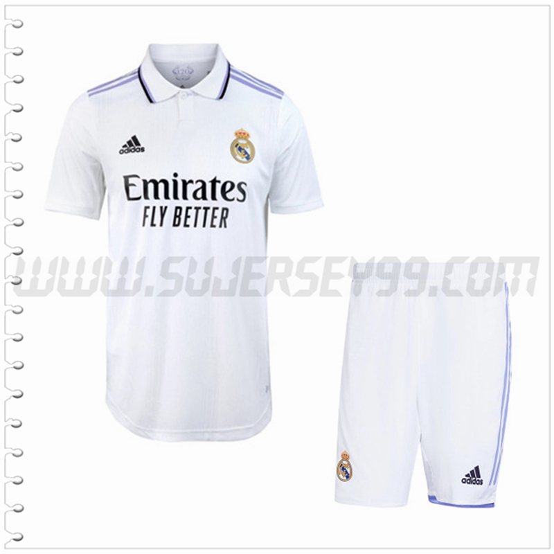 Primera Equipacion del Real Madrid + Pantalones Cortos 2022 2023