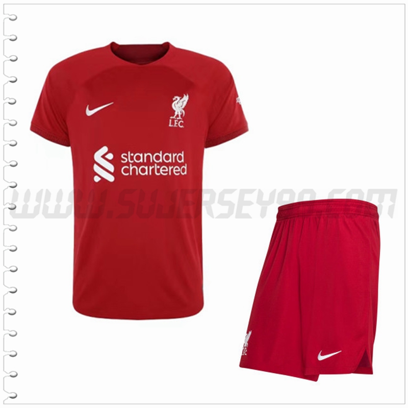 Primera Equipacion del FC Liverpool + Pantalones Cortos 2022 2023