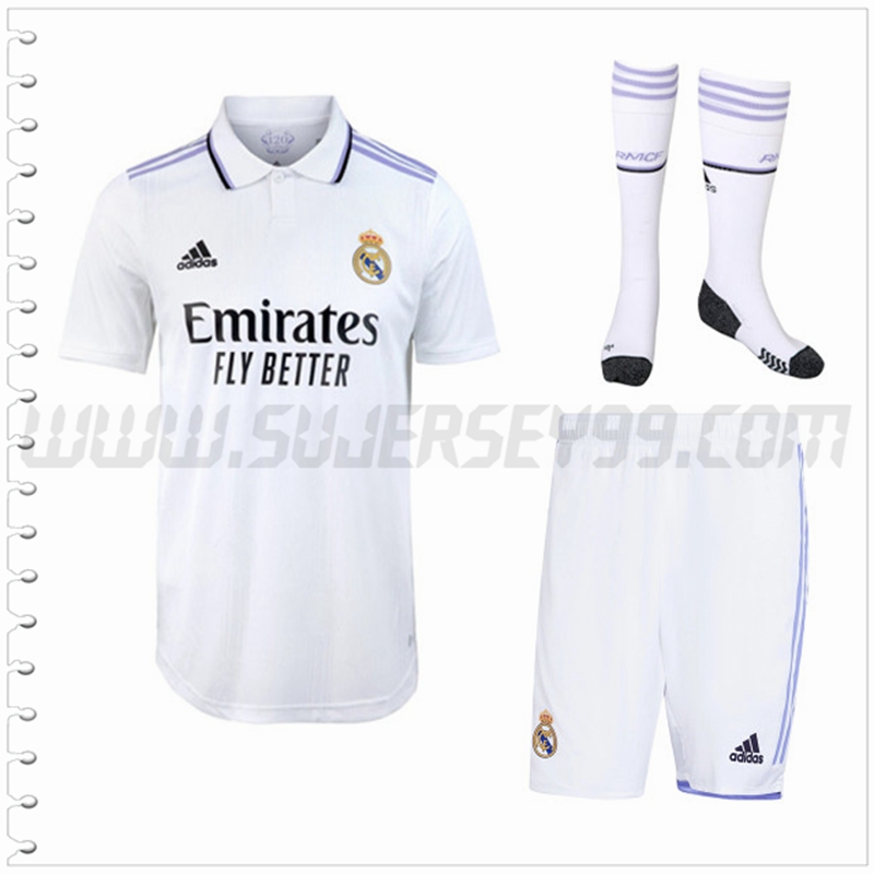 Primera Equipacion del Real Madrid (Pantalones + Calcetines) 2022 2023