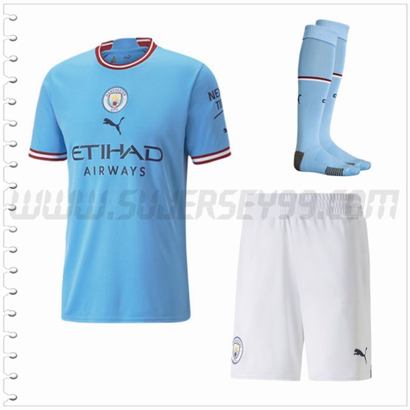 Primera Equipacion del Manchester City (Pantalones + Calcetines) 2022 2023