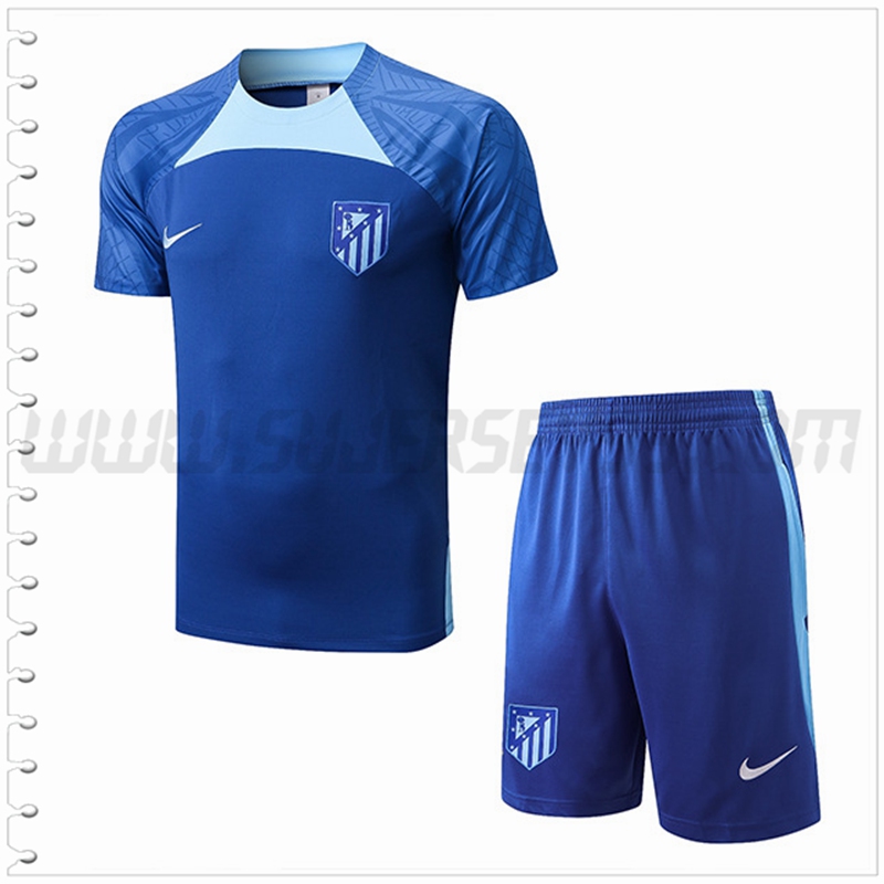 Camiseta Entrenamiento Atletico Madrid + Pantalones Cortos Azul 2022 2023