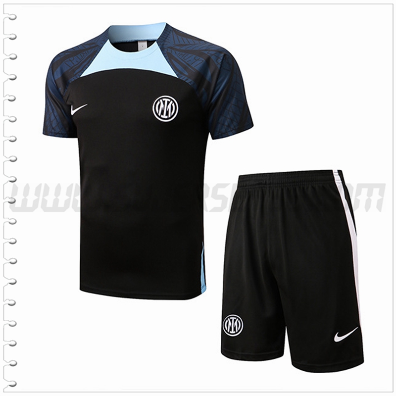 Camiseta Entrenamiento Inter Milan + Pantalones Cortos Negro 2022 2023