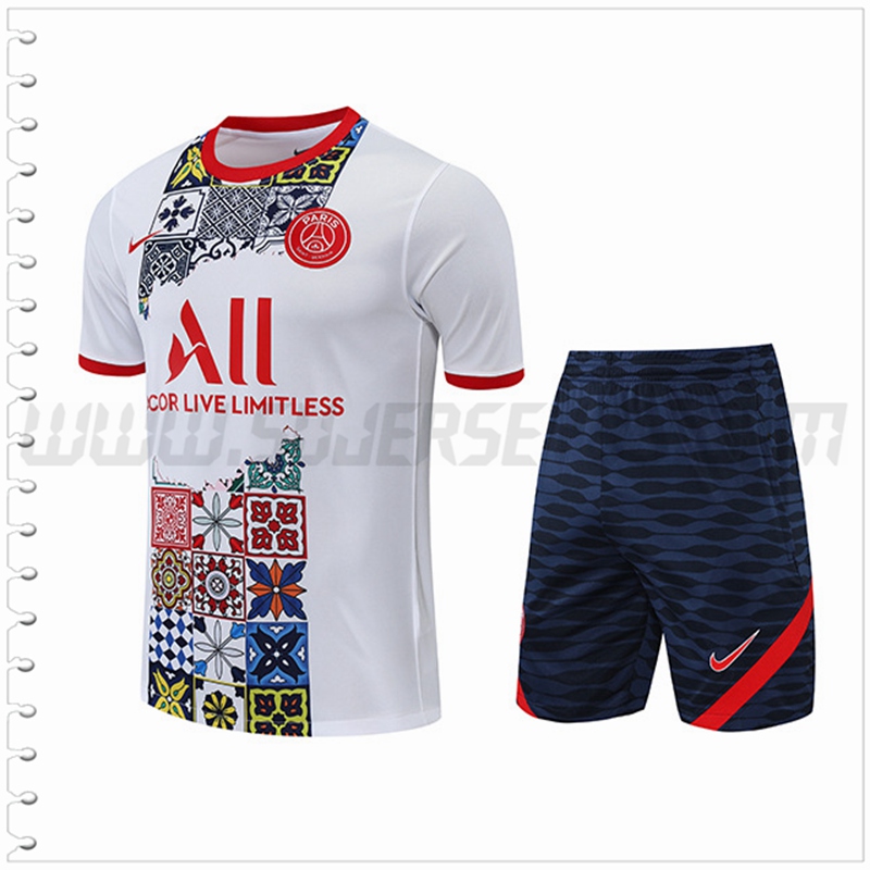 Camiseta Entrenamiento PSG + Pantalones CortosG Rojo/Blanco 2022 2023