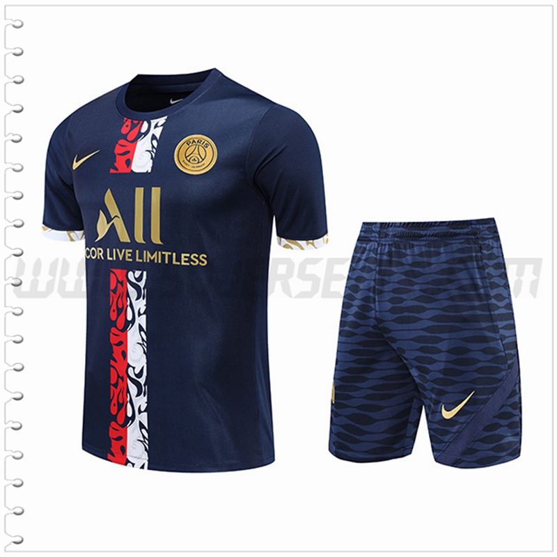 Camiseta Entrenamiento PSG + Pantalones Cortos Azul Marina 2022 2023