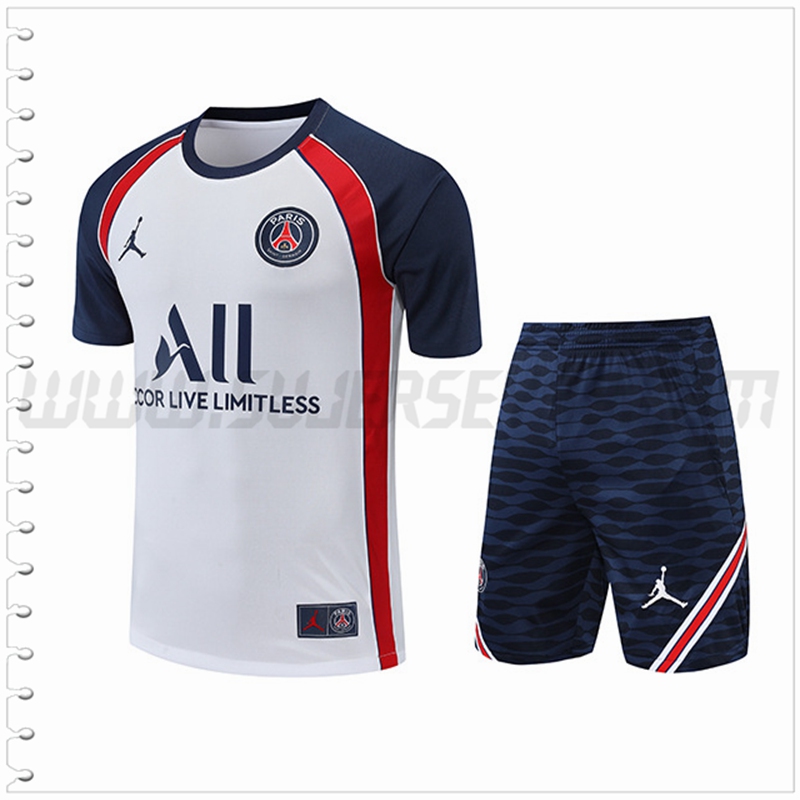 Camiseta Entrenamiento PSG + Pantalones Cortos Blanco/Rojo 2022 2023