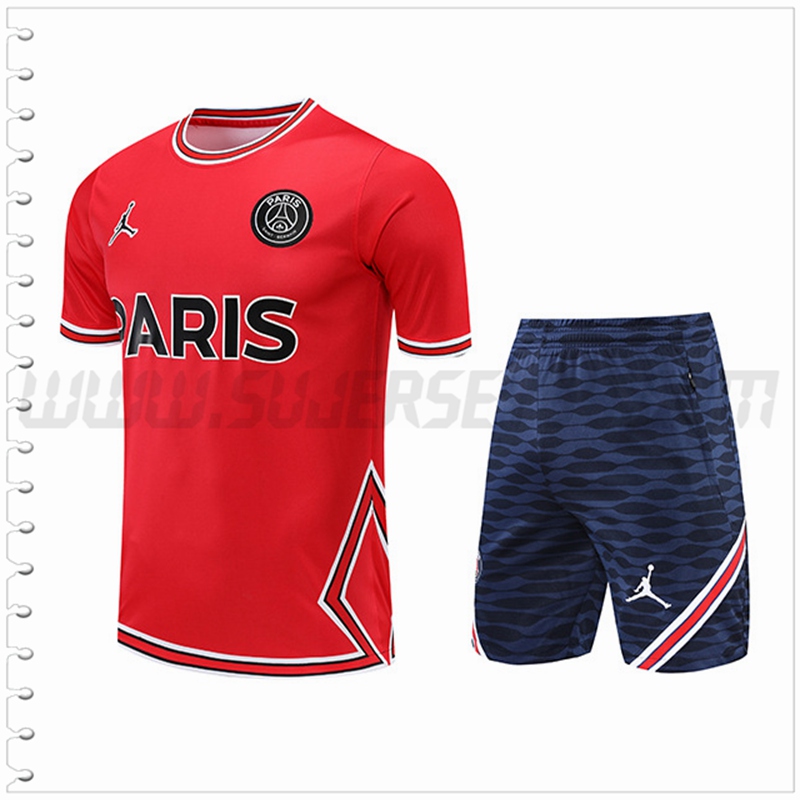 Camiseta Entrenamiento Jordan PSG + Pantalones Cortos Rojo 2022 2023