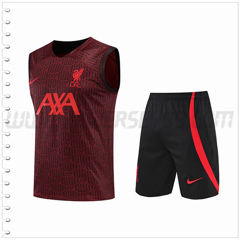 Camiseta Entrenamiento Sin Mangas FC Liverpool + Pantalones Cortos Brown 2022 2023