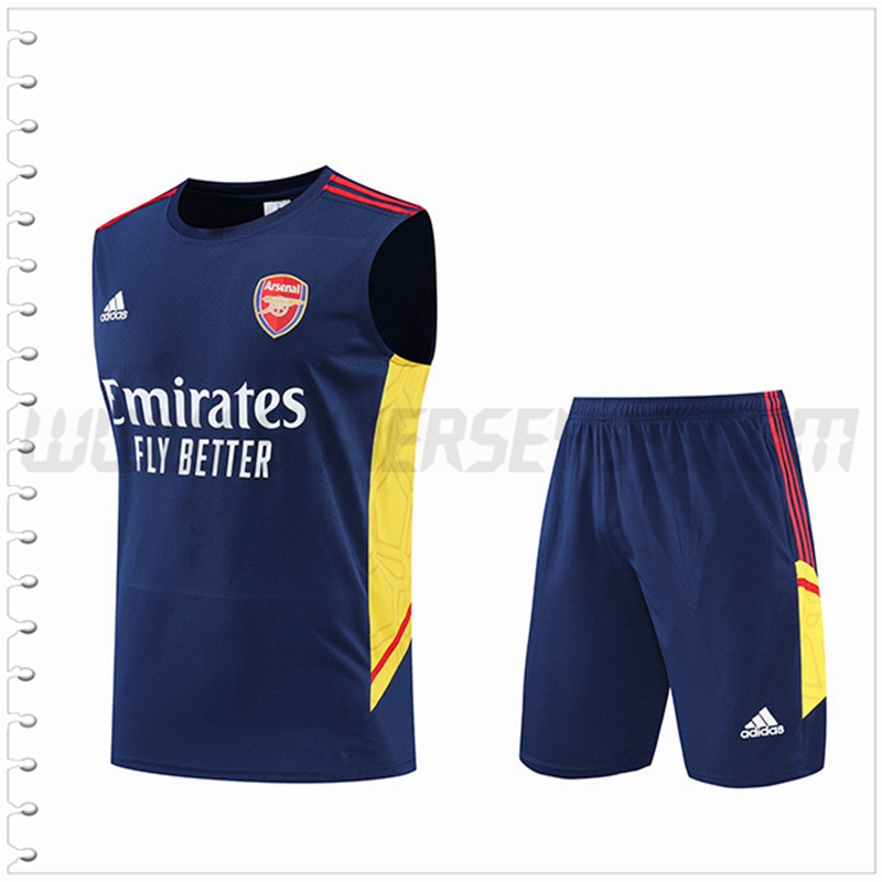 Camiseta Entrenamiento Sin Mangas Arsenal + Pantalones Cortos Azul Marina 2022 2023