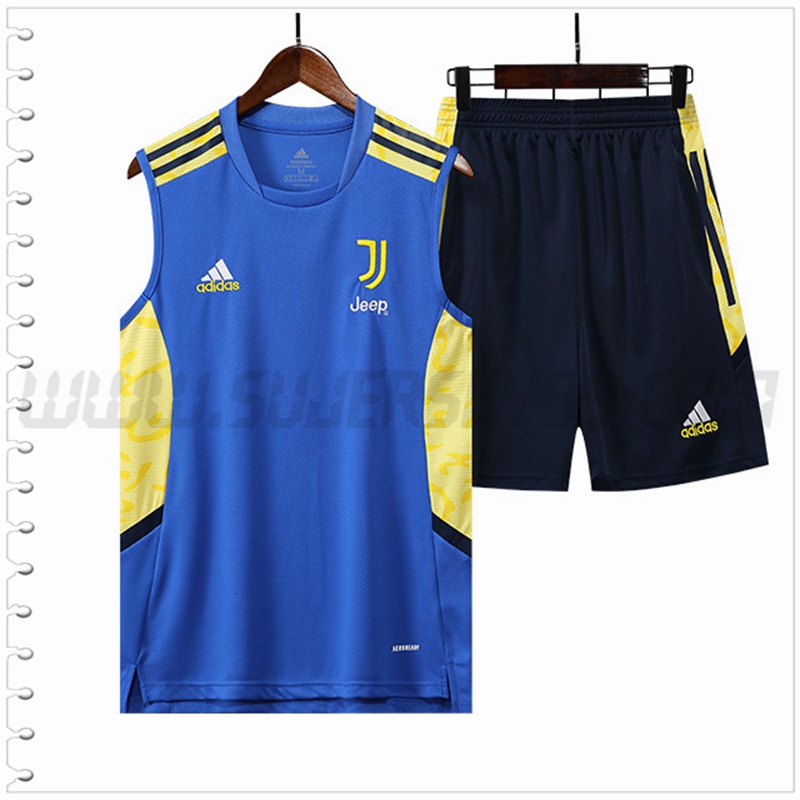 Camiseta Entrenamiento Sin Mangas Juventus + Pantalones Cortos Azul 2022 2023