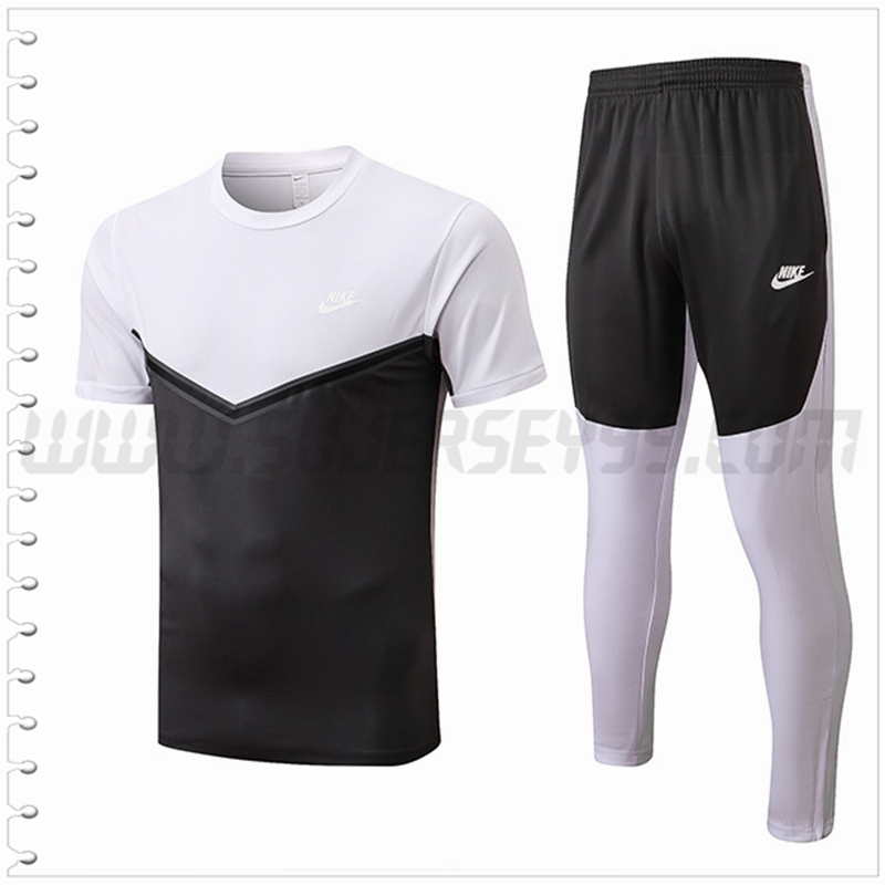 Camiseta Entrenamiento Nike + Pantalones Blanco/Negro 2022 2023