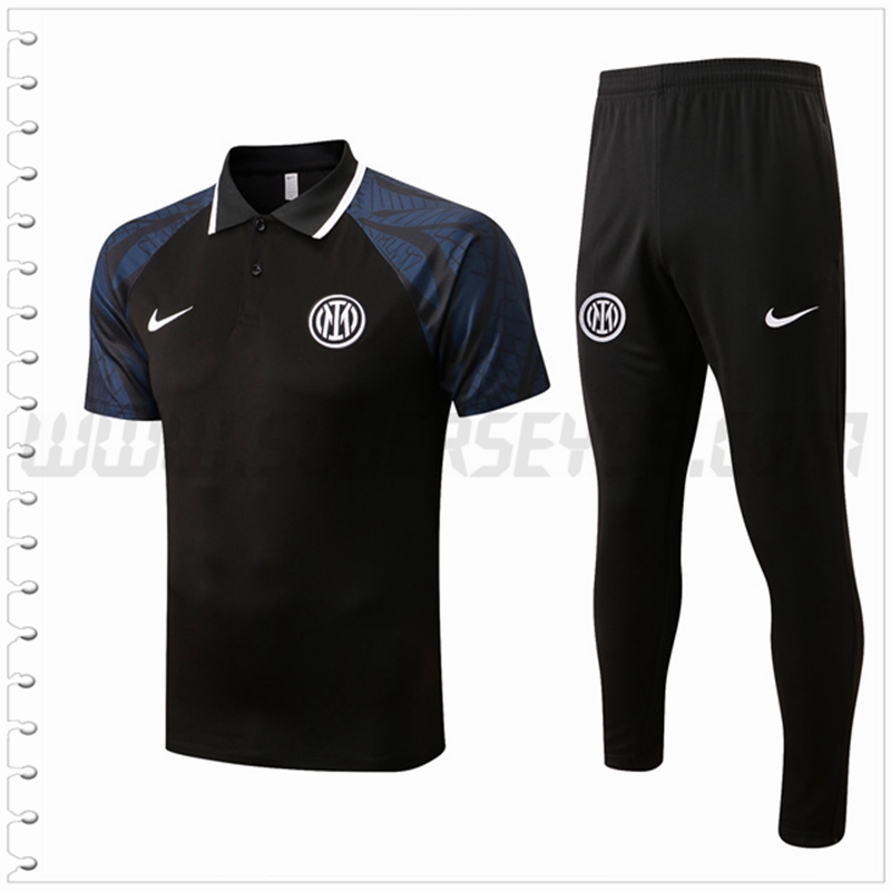 Polo Futbol Inter Milan + Pantalones Negro 2022 2023