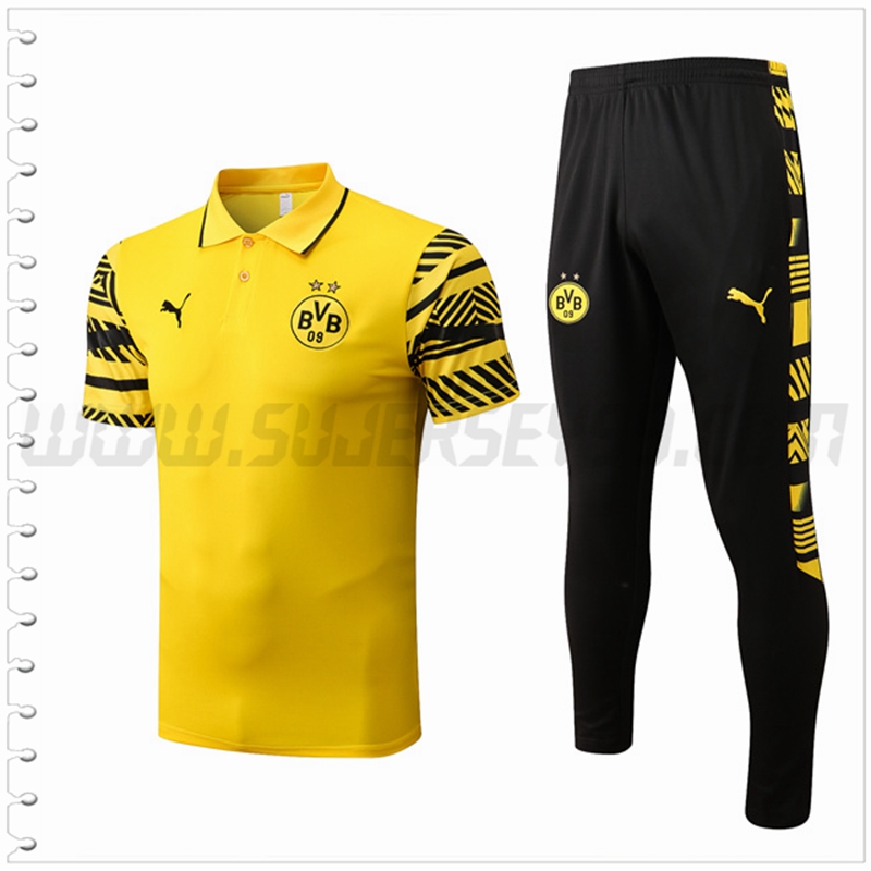 Polo Futbol Dortmund BVB + Pantalones Amarillo 2022 2023
