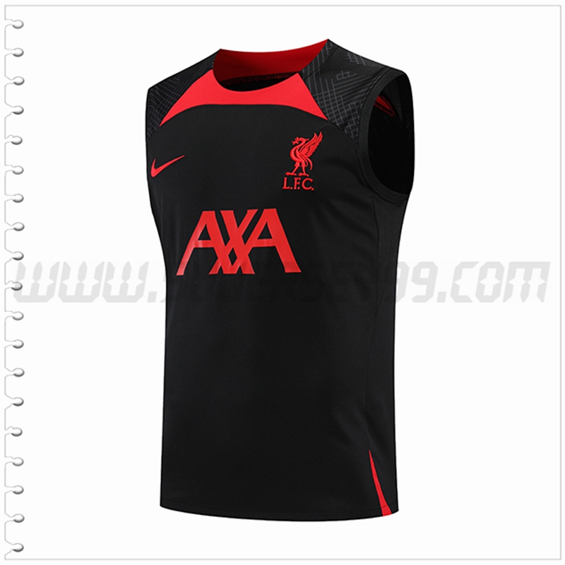 Camiseta Entrenamiento Sin Mangas FC Liverpool Rojo/Negro 2022 2023