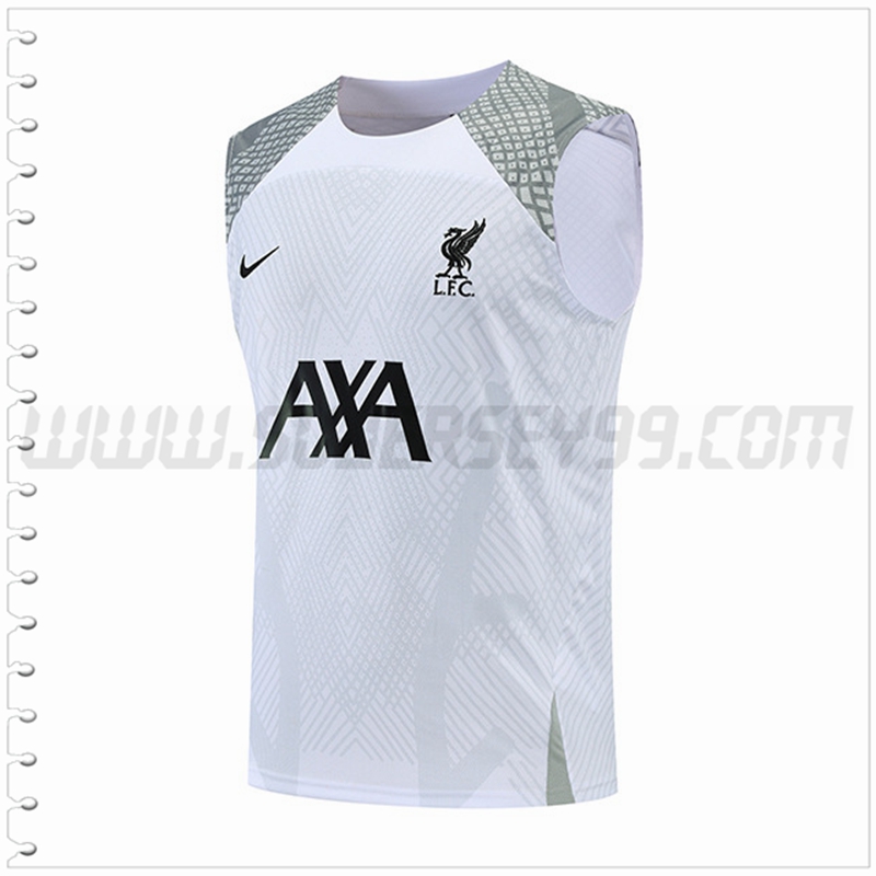 Camiseta Entrenamiento Sin Mangas FC Liverpool Blanco 2022 2023