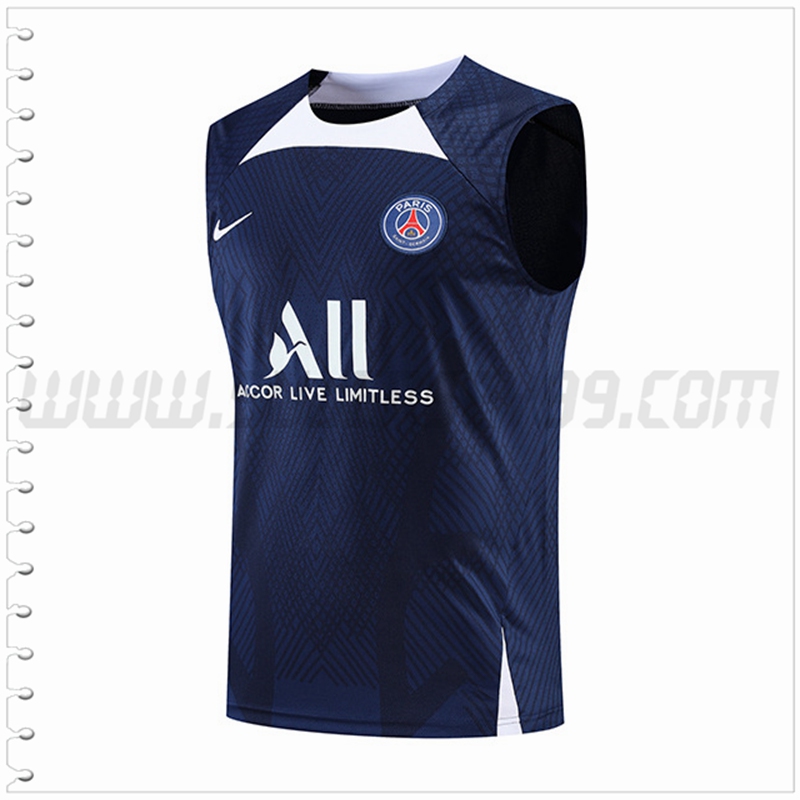 Camiseta Entrenamiento Sin Mangas PSG Azul Marina/Blanco 2022 2023