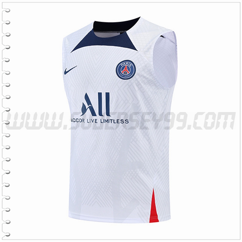 Camiseta Entrenamiento Sin Mangas PSG Azul/Blanco 2022 2023