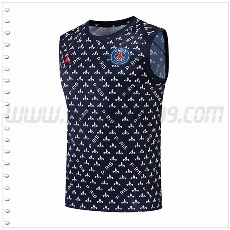 Camiseta Entrenamiento Sin Mangas PSG Azul Marina/Negro 2022 2023