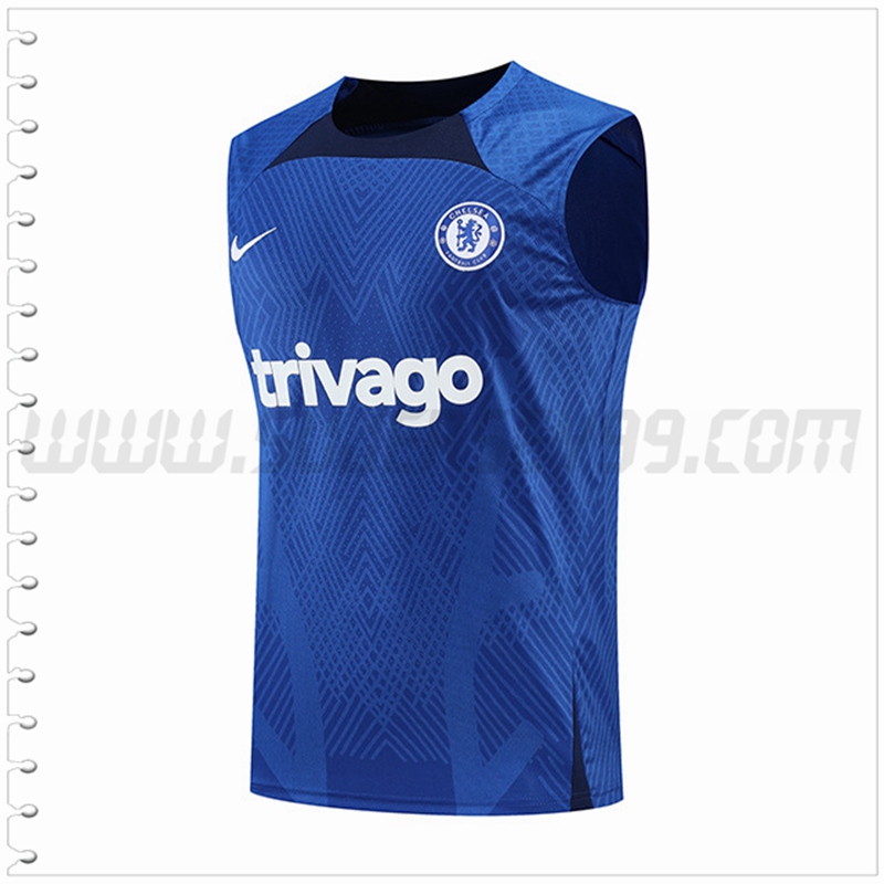 Camiseta Entrenamiento Sin Mangas FC Chelsea Azul/Negro 2022 2023