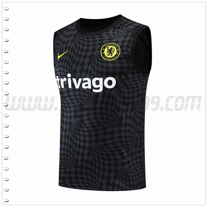 Camiseta Entrenamiento Sin Mangas FC Chelsea Negro 2022 2023