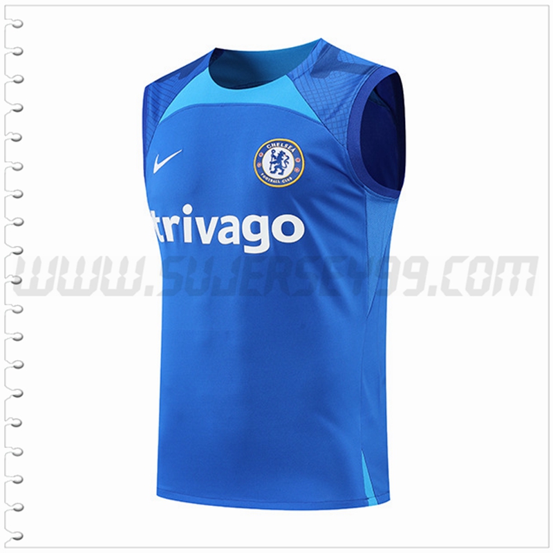 Camiseta Entrenamiento Sin Mangas FC Chelsea Azul 2022 2023