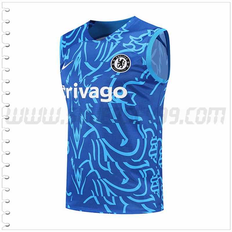 Camiseta Entrenamiento Sin Mangas FC Chelsea Pattern Azul 2022 2023