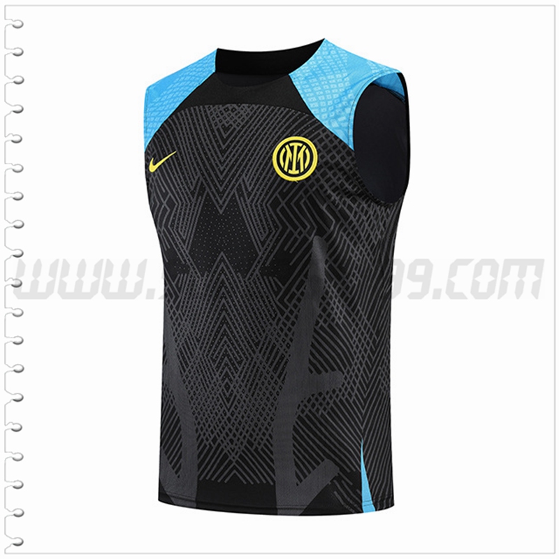 Camiseta Entrenamiento Sin Mangas Inter Milan Negro/Azul 2022 2023