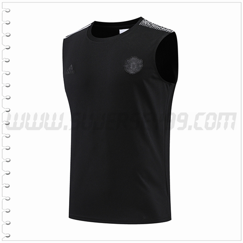 Camiseta Entrenamiento Sin Mangas Manchester United Negro 2022 2023