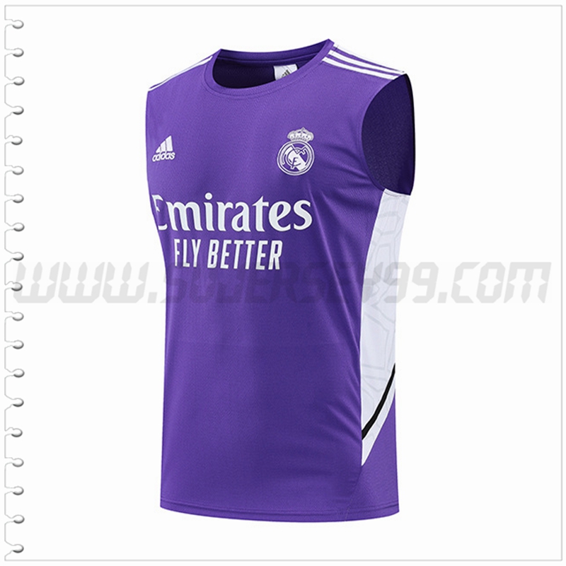 Camiseta Entrenamiento Sin Mangas Real Madrid Violeta 2022 2023