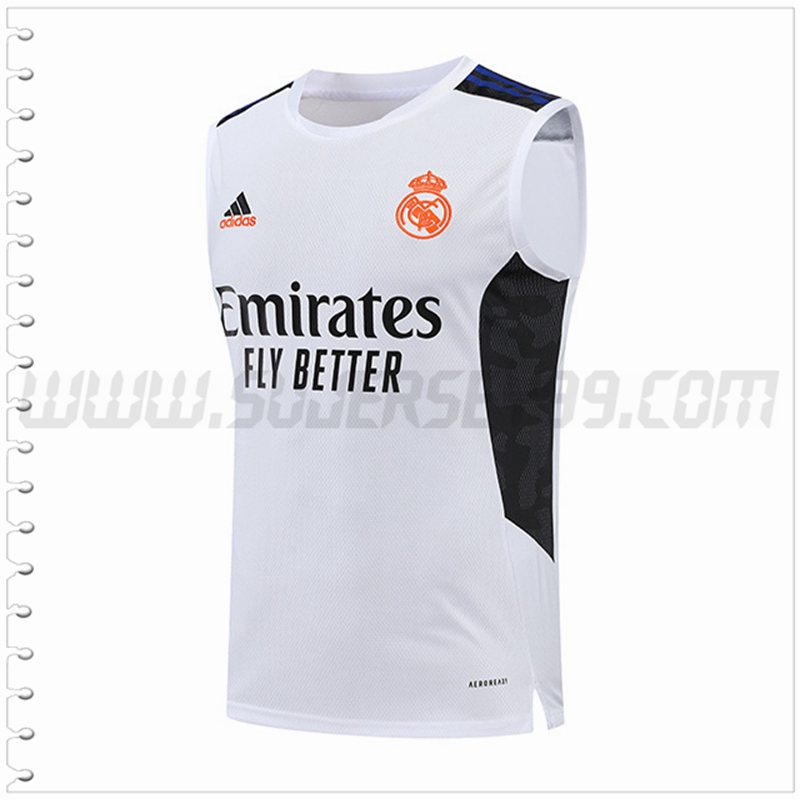 Camiseta Entrenamiento Sin Mangas Real Madrid Blanco/Negro 2022 2023