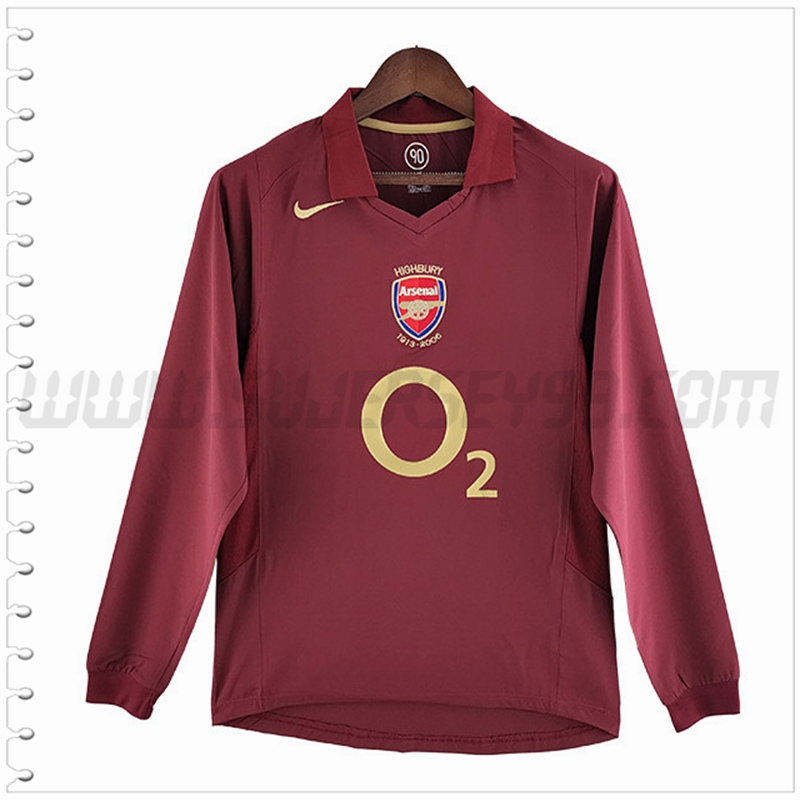 Primera Camiseta Futbol FC Arsenal Manga Larga Retro 2005/2006