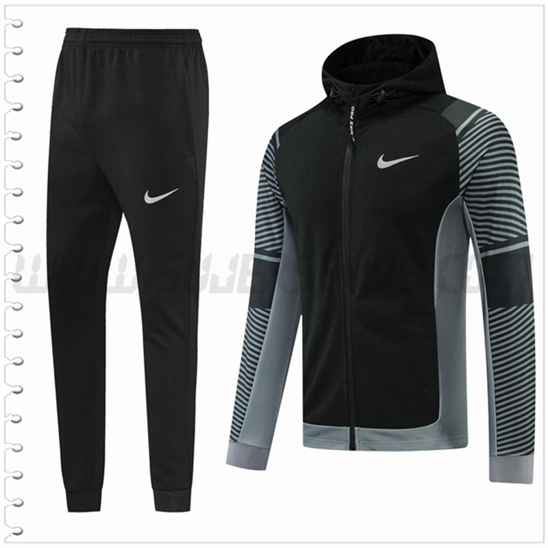 Chaqueta con Capucha Chandal del Nike Negro/Gris 2022 2023