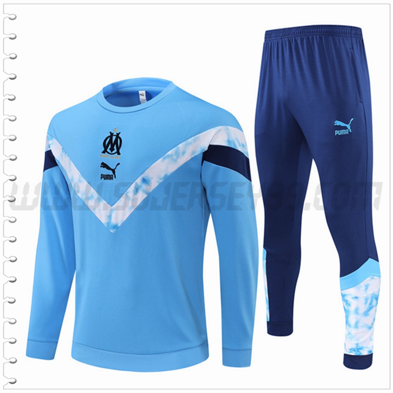 Chandal del Marsella OM Azul claro/Blanco 2022 2023