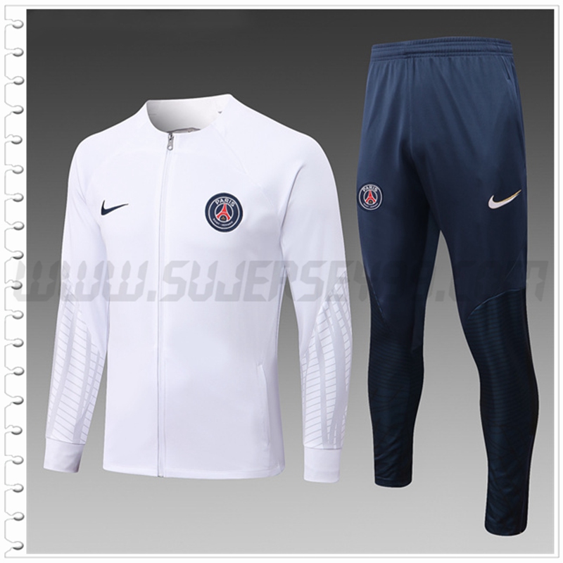 Chaqueta Chandal del PSG Ninos Blanco 2022 2023