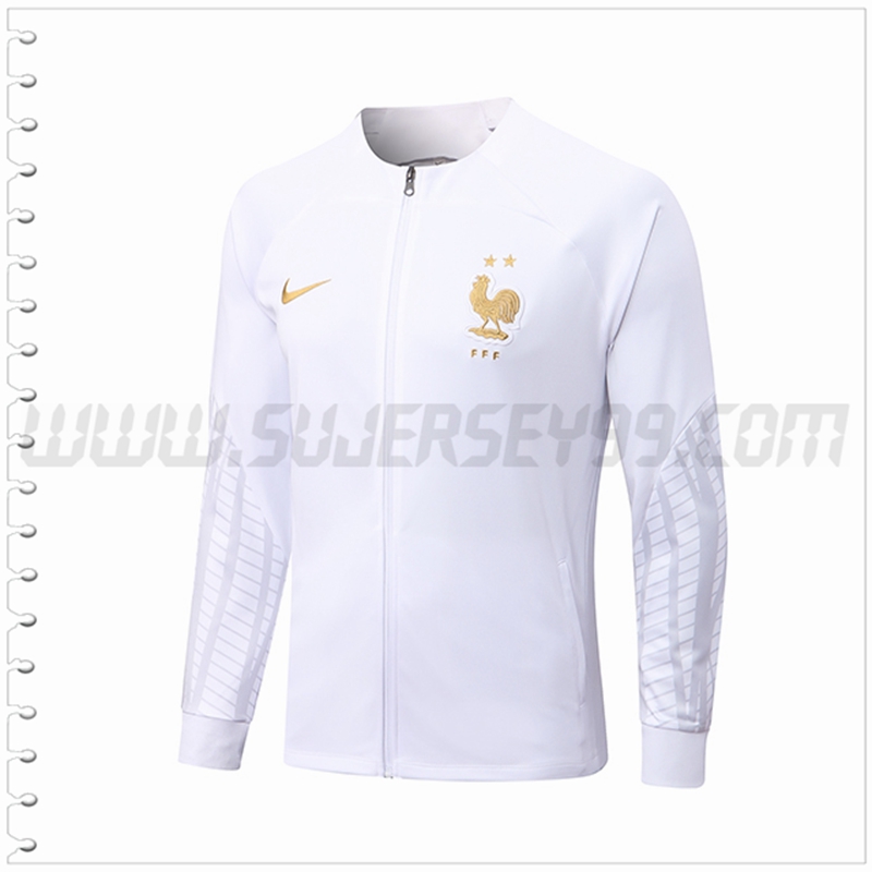 Chaqueta Futbol Francia Blanco 2022 2023