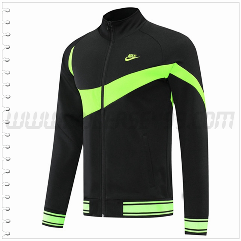 Chaqueta Futbol Nike Negro/Verde 2022 2023