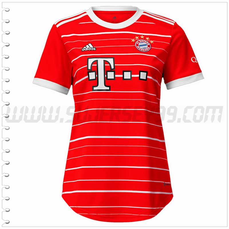 Primera Camiseta Futbol Bayern Munich Mujer 2022 2023