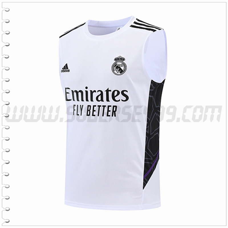 Camiseta Entrenamiento Sin Mangas Real Madrid Blanco 2022 2023