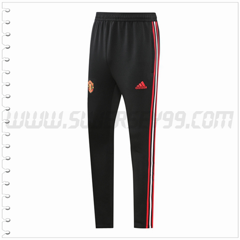 Pantalones Entrenamiento Manchester United Negro/Rojo 2022 2023