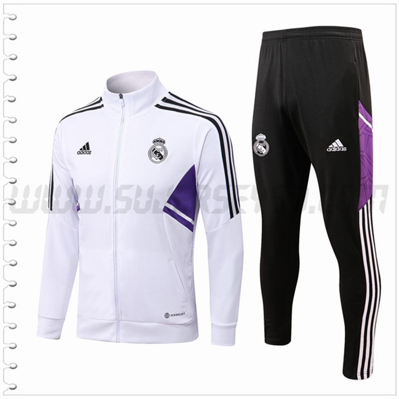 Chaqueta Chandal del Real Madrid Blanco 2022 2023