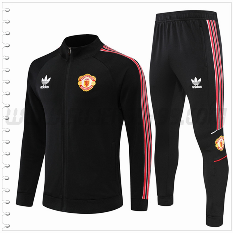 Chaqueta Chandal del Manchester United Clover Negro 2022 2023