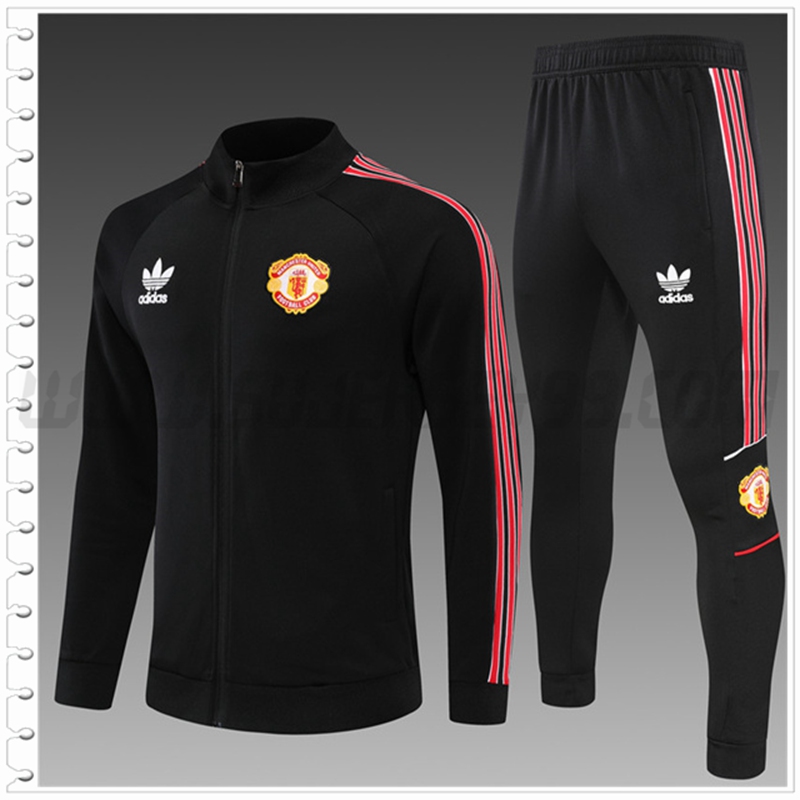 Chaqueta Chandal del Manchester United Ninos Negro 2022 2023