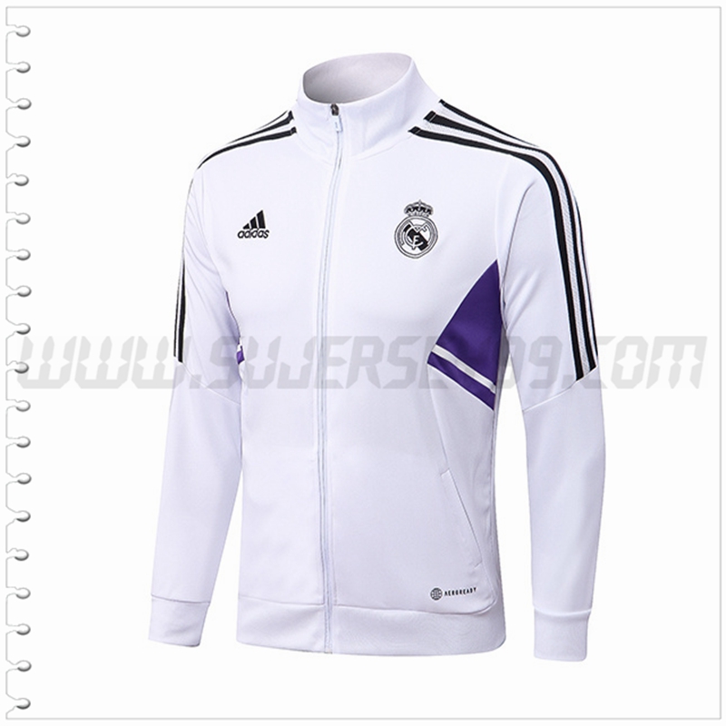 Chaqueta Futbol Real Madrid Blanco 2022 2023